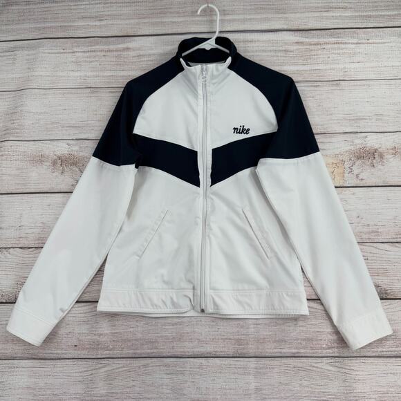 Nike Sportswear Y2K Script Full Zip Windbreaker jacket Boy's M‎ 8/10 White/Blue - Picture 1 of 15
